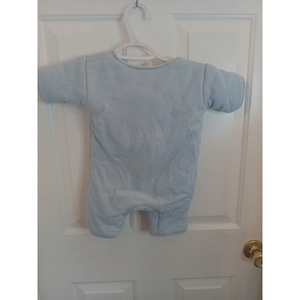Baby Merlin's Magic Sleep Suit Blue Infant 3-6‎ Months Zip Up Stained Collar